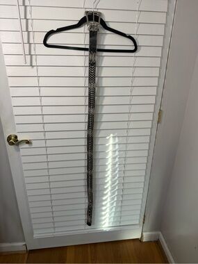 Snakeskin Print Long Skinny Belt